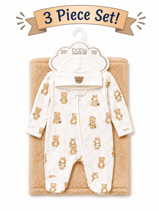 Baby Essentials Other - NWT Baby Essentials 3 Piece Baby Shower Gift Set Baby Boy Teddy Bear Blanket